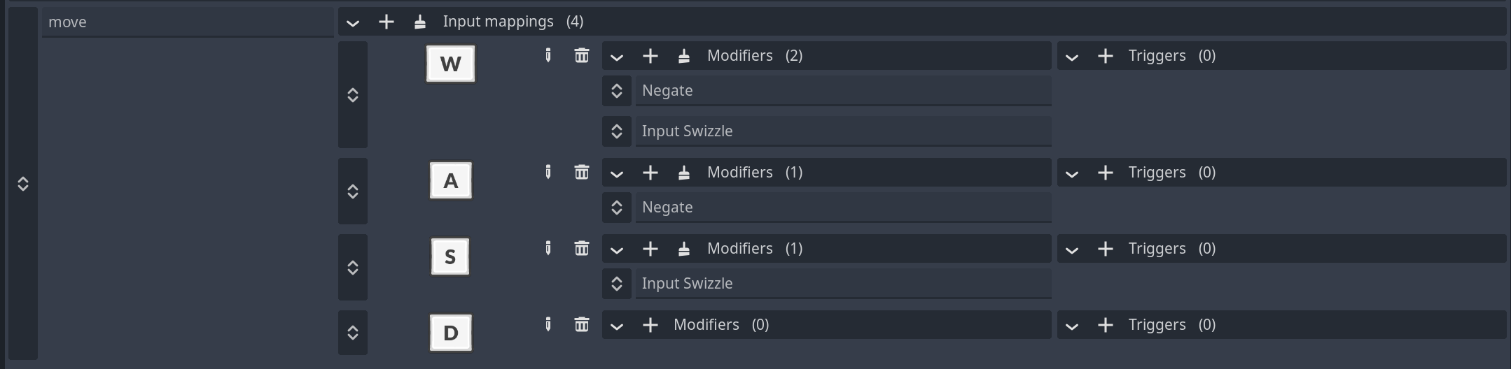 Example 2D axis action