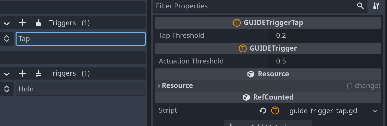 The tap trigger for jumping